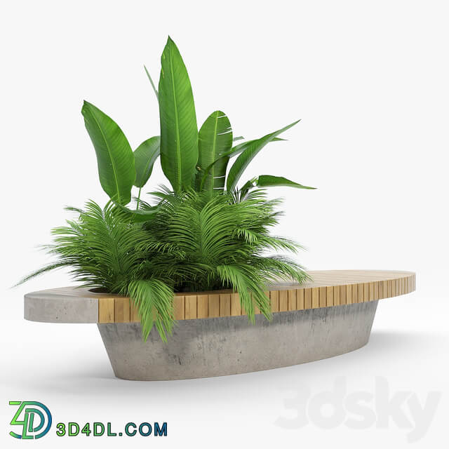 bench flowerbed 3D Models