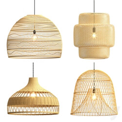 Collection rattan pendant lights Pendant light 3D Models 