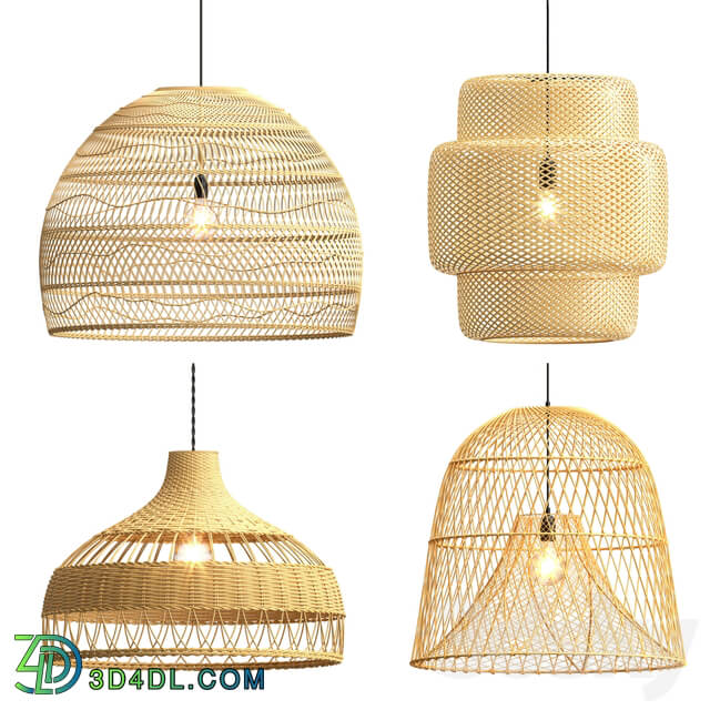 Collection rattan pendant lights Pendant light 3D Models