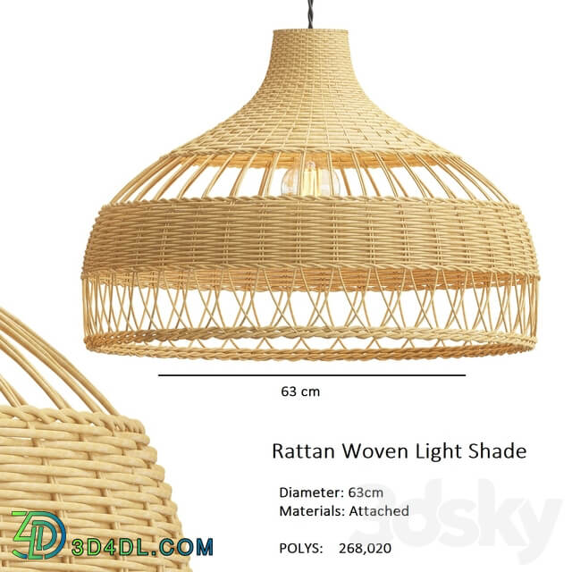 Collection rattan pendant lights Pendant light 3D Models