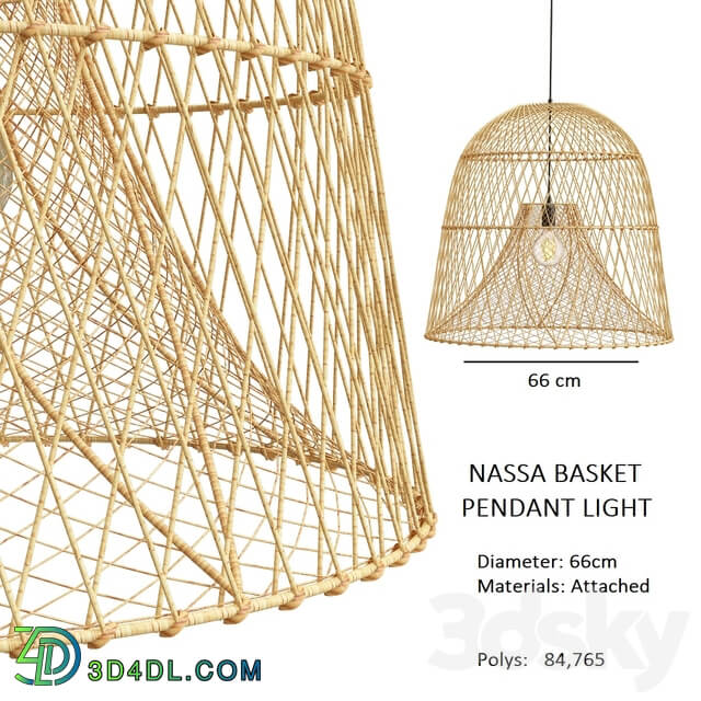 Collection rattan pendant lights Pendant light 3D Models