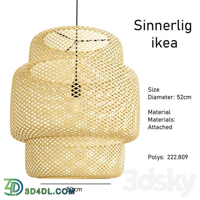 Collection rattan pendant lights Pendant light 3D Models