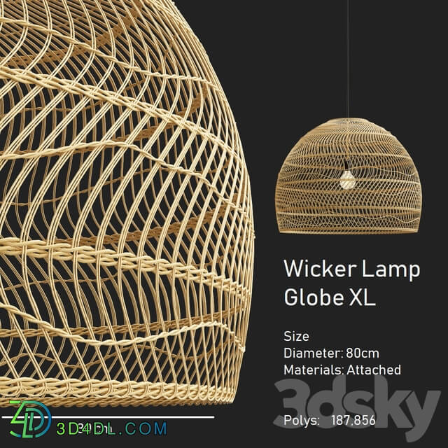 Collection rattan pendant lights Pendant light 3D Models