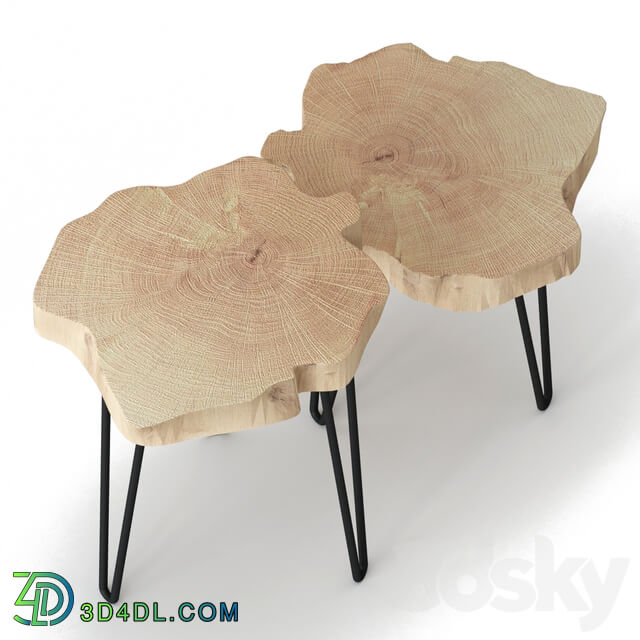 Slab coffee tables.