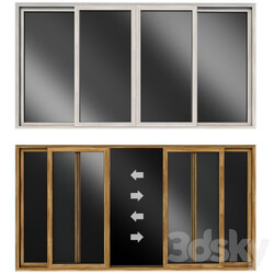 Sliding stained glass wooden doors 