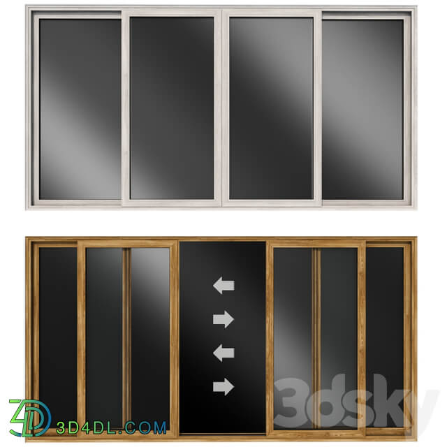 Sliding stained glass wooden doors