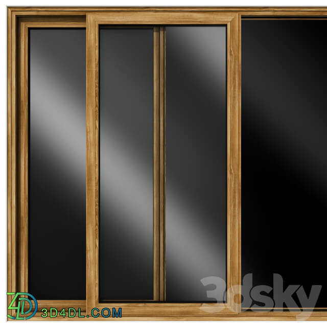 Sliding stained glass wooden doors