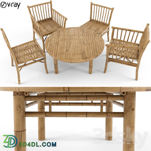 Table Chair Furniture Bamboo Table Chair