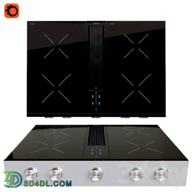 BORA Pro cooktop with integrated cooker hood