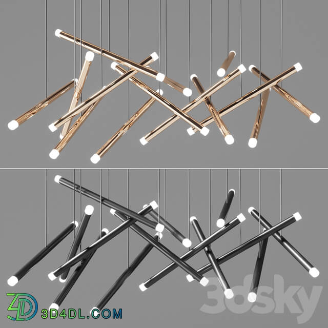 Chandelier Dutti D0068 LED Chandelier Modern 14 Pendant light 3D Models