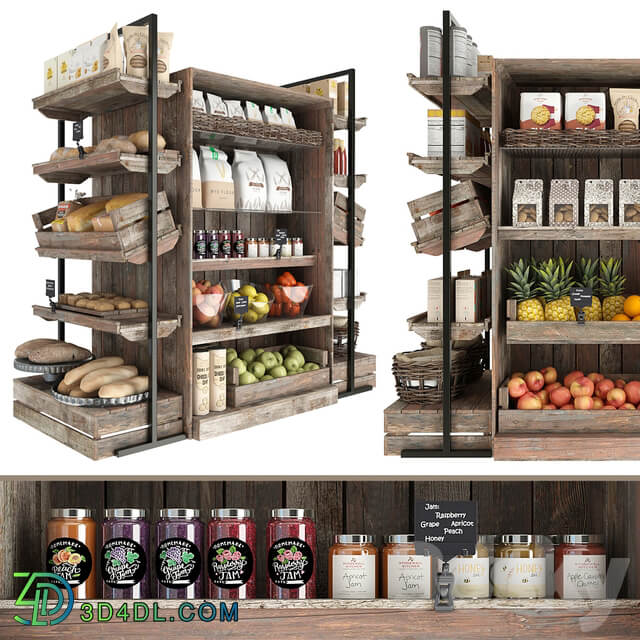 Shelves with products