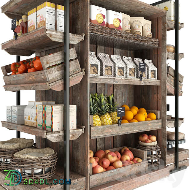 Shelves with products