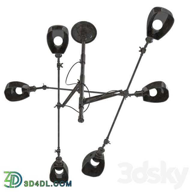 Montauk lighting co ralph lauren triple arm chandelier Pendant light 3D Models