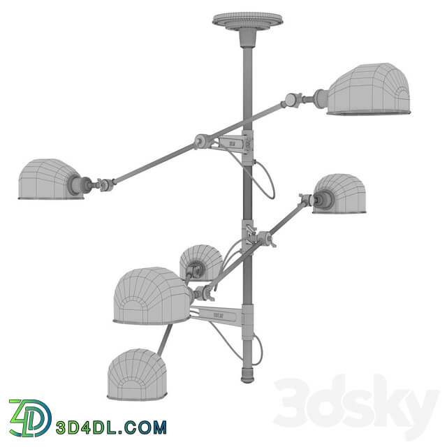 Montauk lighting co ralph lauren triple arm chandelier Pendant light 3D Models