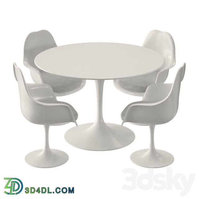 Table Chair Knoll Tulip Table Set