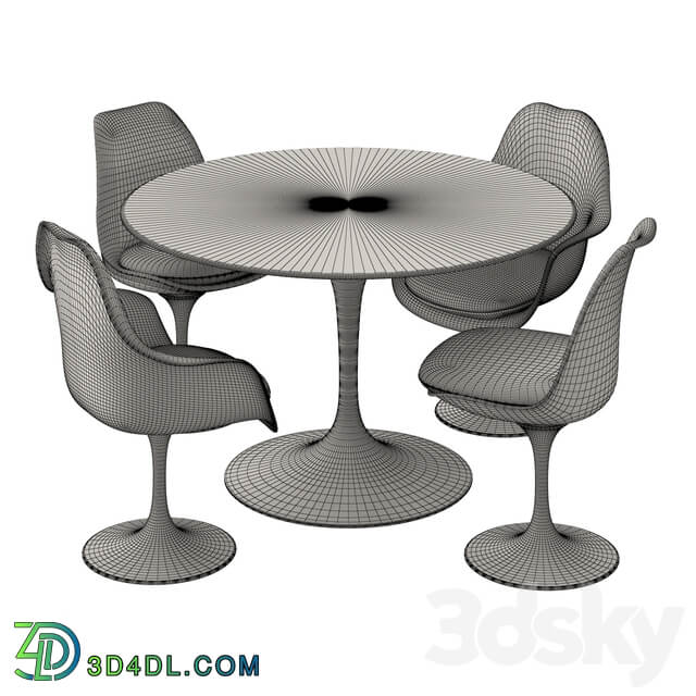 Table Chair Knoll Tulip Table Set