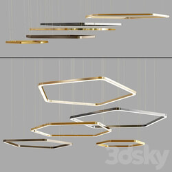 Light Ring Horizontal Polygonal Henge Suspension Pendant light 3D Models 