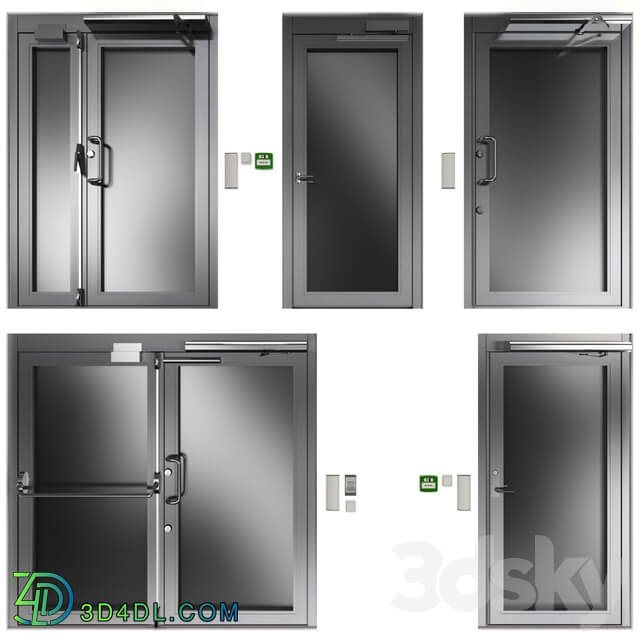 Metal swinging fire doors