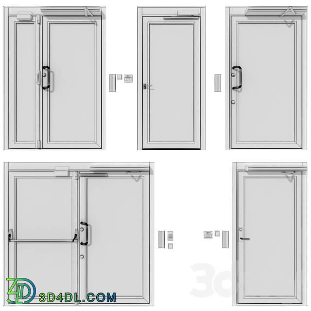 Metal swinging fire doors