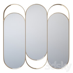 Triple mirror in brass Alama La Redoute 