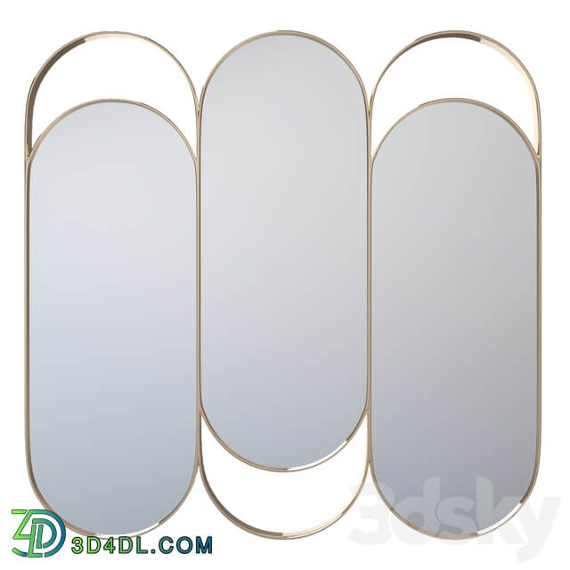 Triple mirror in brass Alama La Redoute