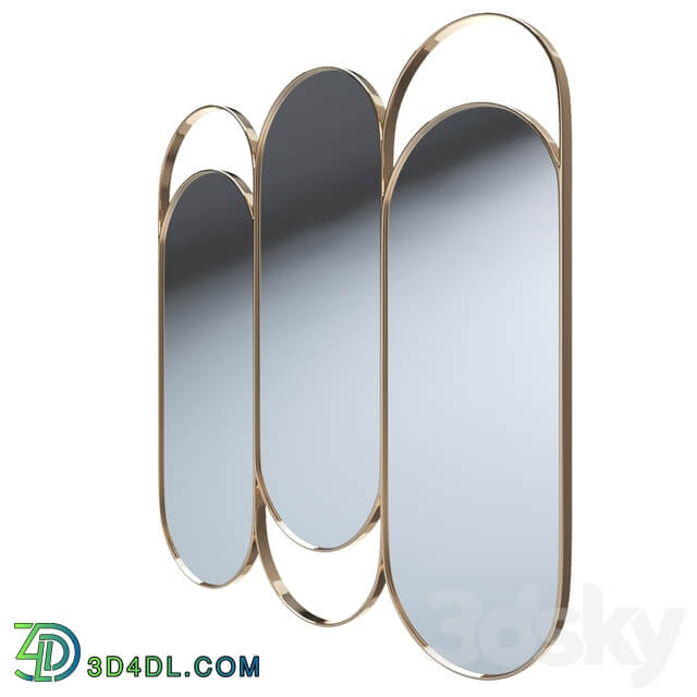 Triple mirror in brass Alama La Redoute