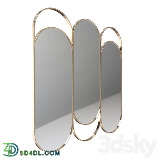 Triple mirror in brass Alama La Redoute