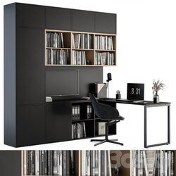 Office Set L Desk With Bookcase 