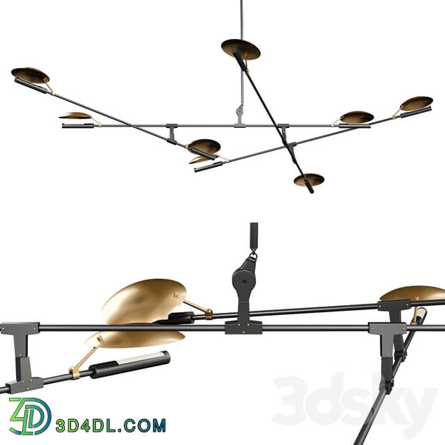 Pendant light branching disc 08.07 Pendant light 3D Models