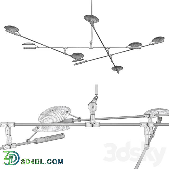 Pendant light branching disc 08.07 Pendant light 3D Models