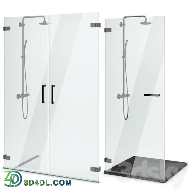 Shower enclosures and doors Radaway Arta black set 104