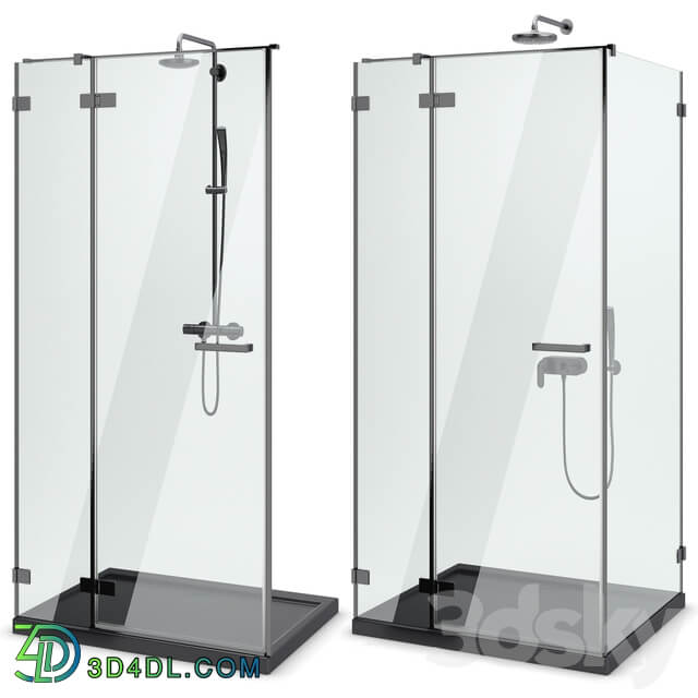 Shower enclosures and doors Radaway Arta black set 104