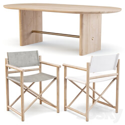 Table Chair Dining Set Crate and Barrel Table Oli Oval and Chairs Director s  