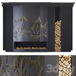 Other decorative objects Modern fireplace leaves1  