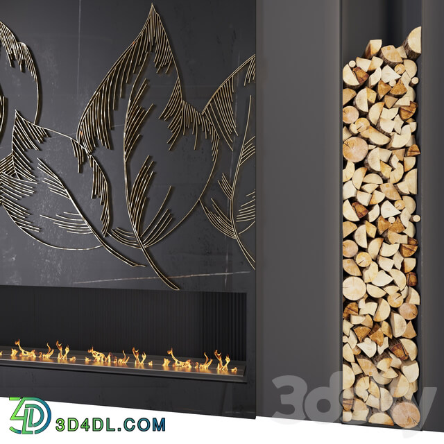 Other decorative objects Modern fireplace leaves1 