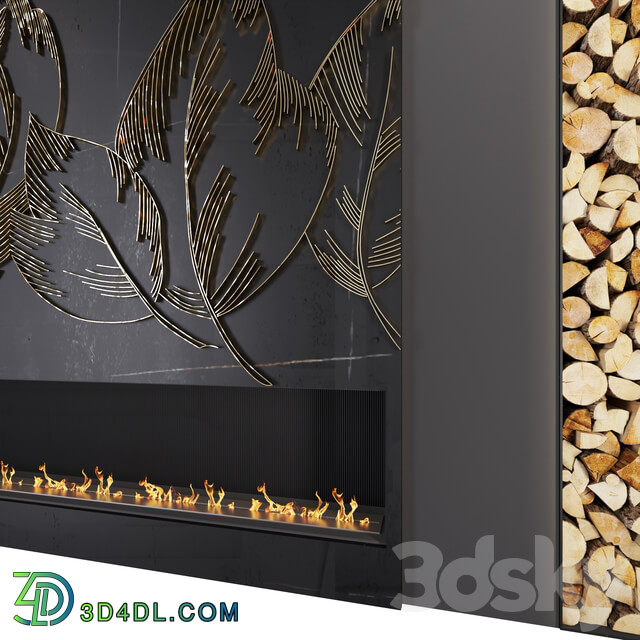 Other decorative objects Modern fireplace leaves1 