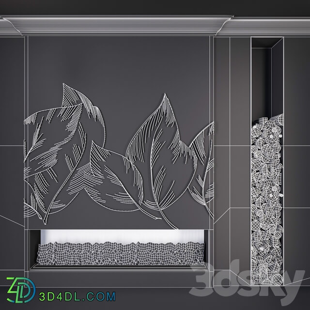 Other decorative objects Modern fireplace leaves1 