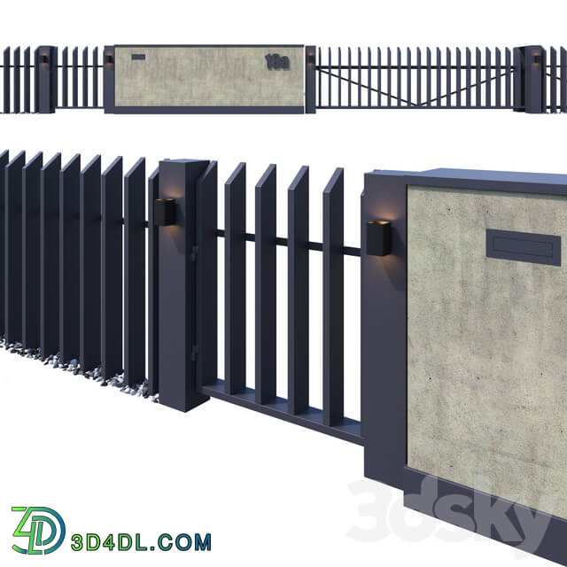 Fence with sliding gates