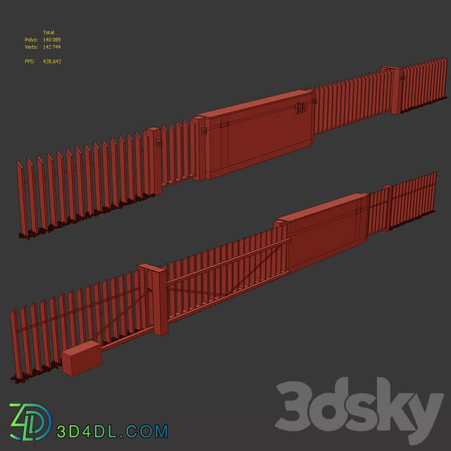 Fence with sliding gates