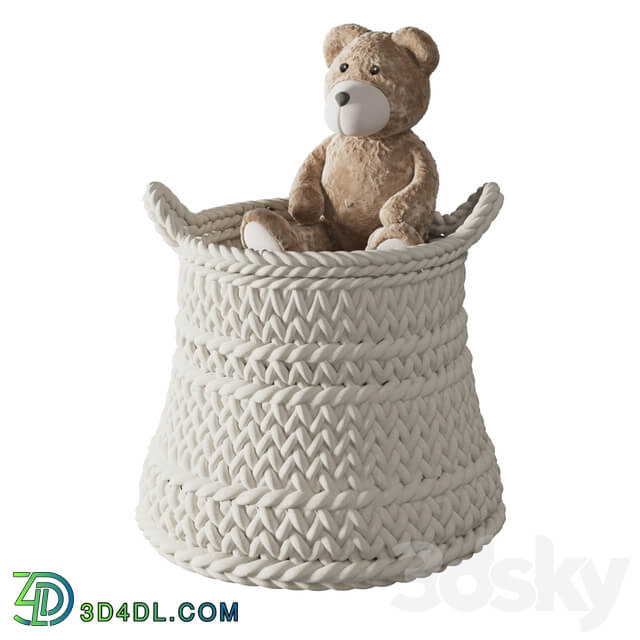 Miscellaneous Pottery Barn Ivory Chunky Knit Nursery Storage