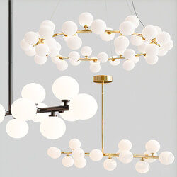 Pendant light Bubble Stik and Milk Bublle Round Chandelier Collection 