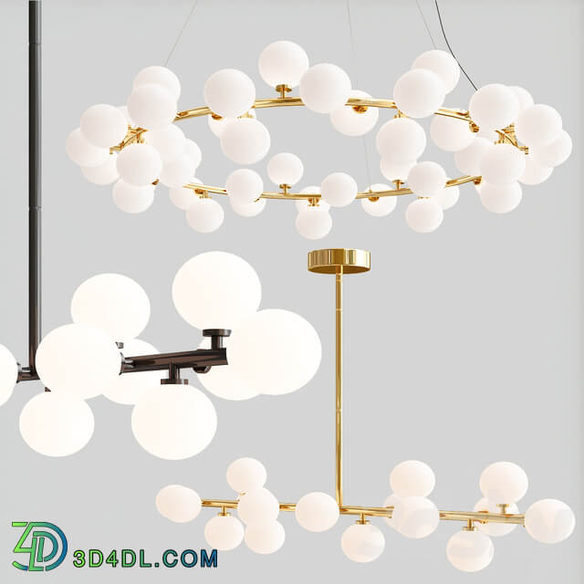 Pendant light Bubble Stik and Milk Bublle Round Chandelier Collection