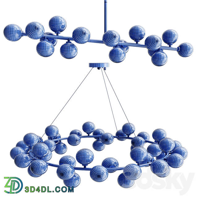 Pendant light Bubble Stik and Milk Bublle Round Chandelier Collection