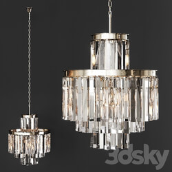 Pendant light Restoration Hardware 1920S ODEON CLEAR GLASS FRINGE 4 TIER CHANDELIER Nickel 