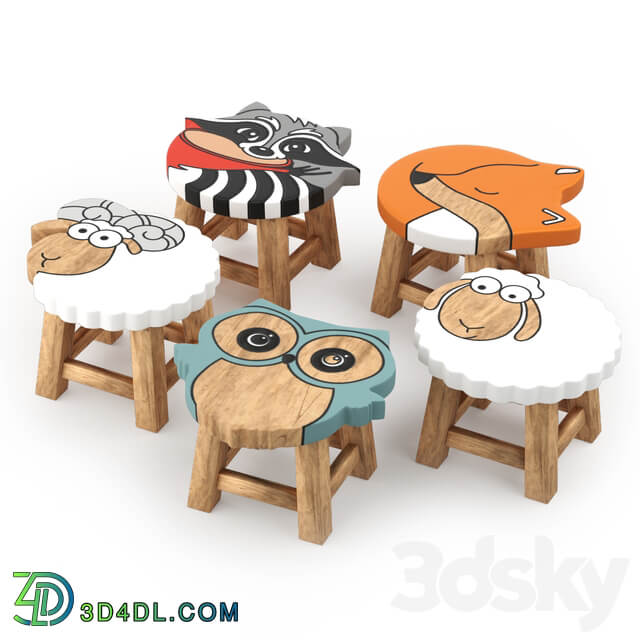 Table Chair kids furniture01 animal chairs