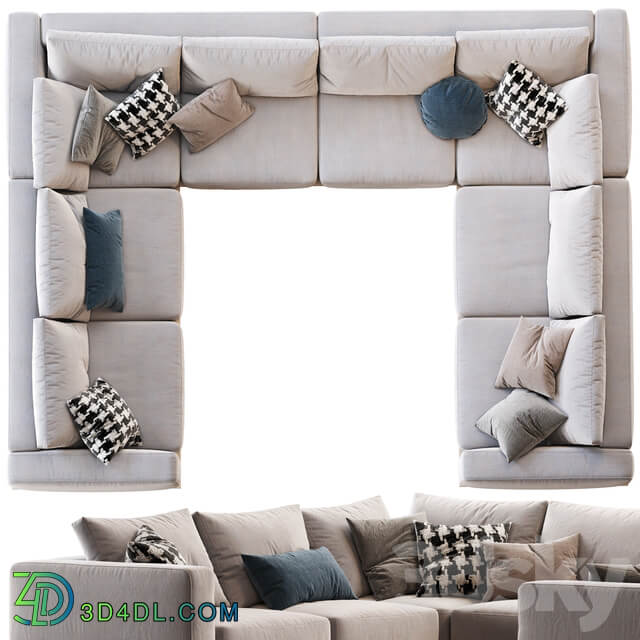 Newport 5 Piece U Shaped Sectional