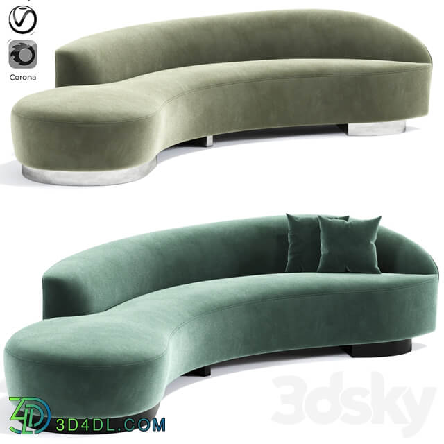 Navii long curved sofa