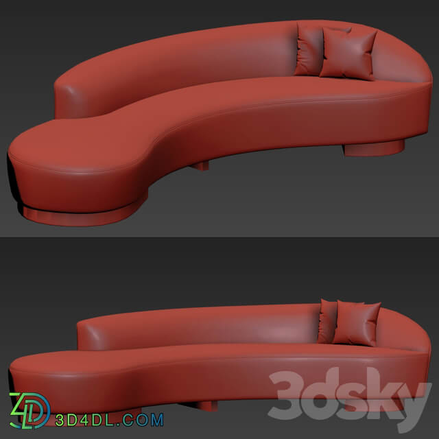 Navii long curved sofa