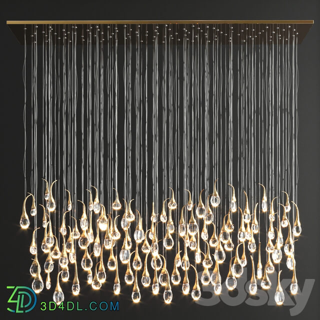 Pendant light Seed Cloud 112 buds Chandelier by Ocher