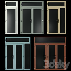 Stained aluminum doors 